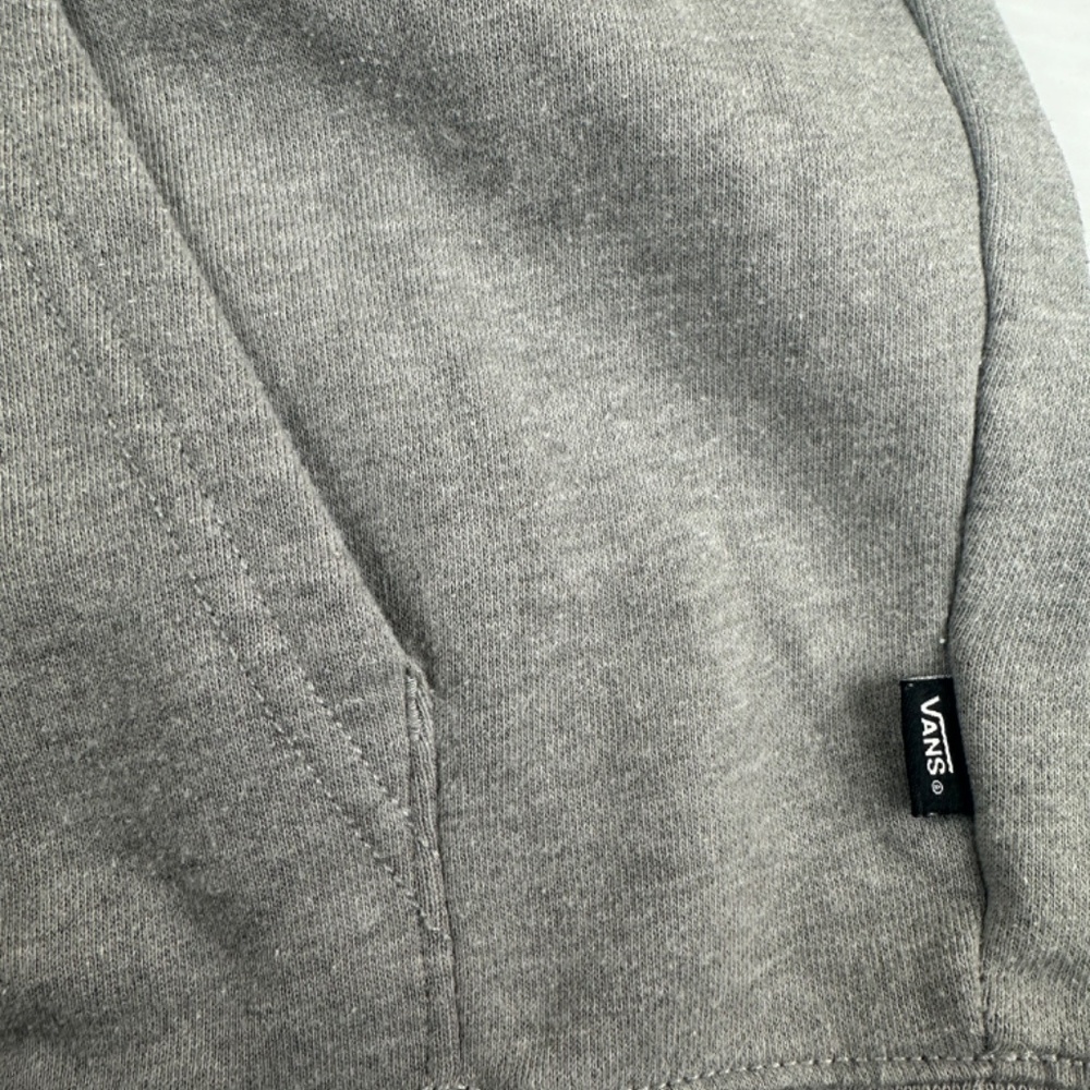 Vans Boys Sz Large Gray Logo Print Fleece-Back Cotton Blend Hoodie - Picture 5 of 6